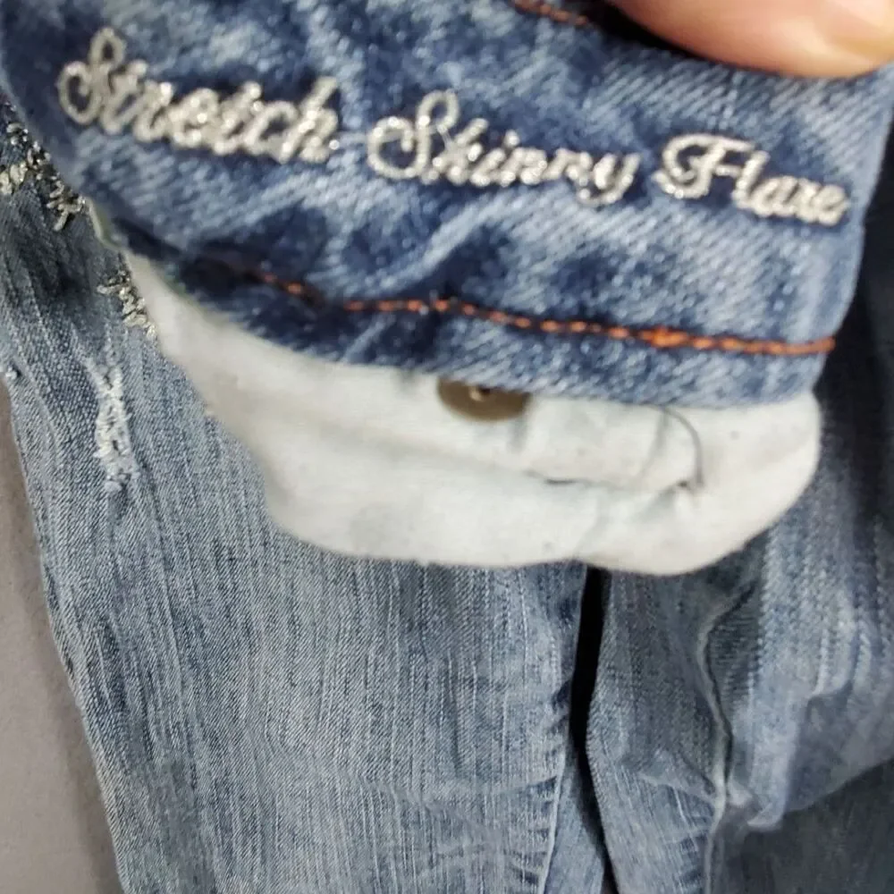 American Eagle Jeans Womens Size 4 Regular Stretch Skinny Flare Blue